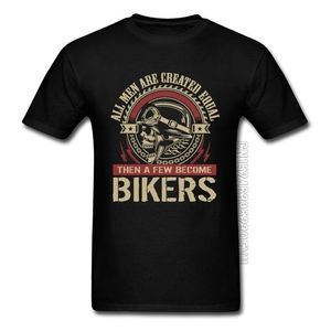 Vintage Motosiklet Kafatası tshirt tüm erkekler eşit yaratılmıştır o zaman bir kaç olursa bisikletçiler yaz motosiklet tops tees 220411