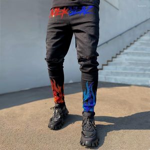 Мужские джинсы K2y Punk Pants Мужские трендовые повседневные уличные тонкие модные карандаши 2023 с эластичной талией Skinny Drill