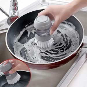 Ev Handlı Presler Sabun Temizleme Fırçaları Çıkarılabilir Fırça Baş Mutfak Drit Temiz Araçlar