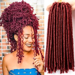 Sahte locs tığ işi saç 70g/pcs tanrıça çingene 14 inç önceden döngü düz yumuşak loks dreadlock örgüler saç uzatma ls07