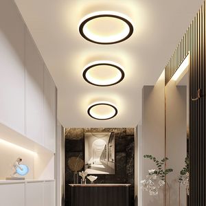 Modern Round LED Ceiling Light Fixture, Simple Flush Mount Ceiling Lamp for Hallway, Porch, Entryway, Balcony, Cloakroom - 5093#