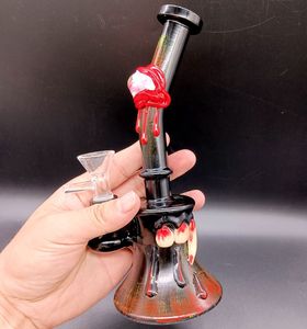 Siyah cam su bong nargile renkli göz küresi serin 14mm erkek sigara içme boruları ile küçük lastik perc