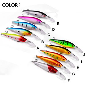 Yüksek kaliteli K1629 11.5cm 10.5g sert minnow balıkçılık yemleri yemler/alabalık/alabalık/walleye/redfish mücadele için güçlü tiz kancalar 10pcs/kit için