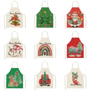 Noel Önlükleri Ayarlanabilir Mutfak Kadın Şef Yemek Noel Baba Ağacı Kar Tanesi Tarzı Pişirme Izgara Önlükleri 68x55cm