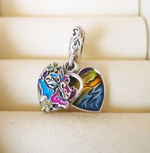 100% 925 серебряного серебряного серебра LS Family Love Heart Dangle Bead подходит для европейских ювелирных украшений Pandora Bracelets