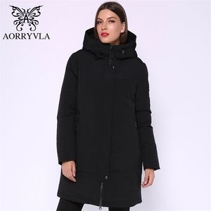 Aorryvla marka kadınlar kış parka kadın ceket koyu gri kapşonlu uzun ceket biyolojik aşağı sıcak kış ceket modeli 201126