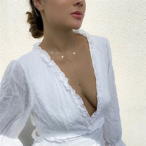 Basit payet püskül kolye kolye, kadınlar için kızlar düğün gelini moda ifadesi ince bağlantı mücevher aksesuarları bijoux