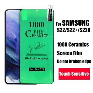 Сенсорный чувствительную керамику протектор экрана телефона для Samsung S22 S21 S20 ULTRA PLUS NOTE20 NOTE8 NOTE9 S8 S9 разблокировка отпечатков пальцев