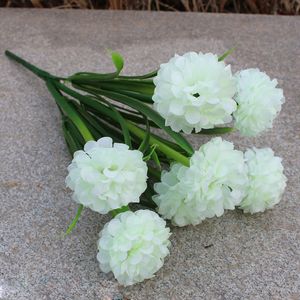 Ucuz çok renkli iplik ortanca yapay çiçek beyaz düğün çiçekleri küçük buket sahte çiçekler Noel partisi diy dekoratio