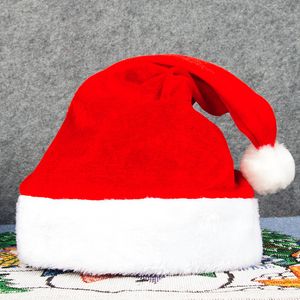 Новогодняя толстая плюшевая рождественская шапка для взрослых и детей, рождественские украшения для дома, рождественская шапка Санта-Клауса, подарки, теплые зимние шапки HCS200