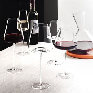 Sanat 500600ml koleksiyon seviyesi el yapımı kırmızı şarap cam ultratin kristal bordo Bordeaux goblet sanat büyük göbek tatma kupası 220714