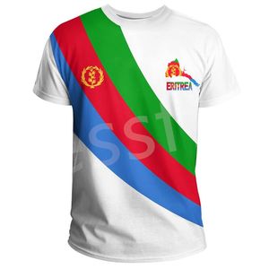 Tessffel Afrika Ülke Eritre Aslan Renkli Retro 3DPrint Erkek Kadın Yaz Rahat Komik Kısa Kollu T Shirt Streetwear A1 220623
