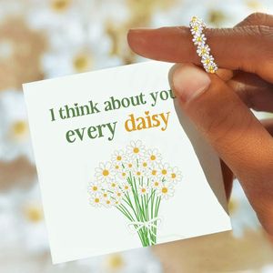 Düğün Doğum Günü Partisi Vintage Daisy Flower Ring Ladies Koreli ayarlanabilir açılış ring