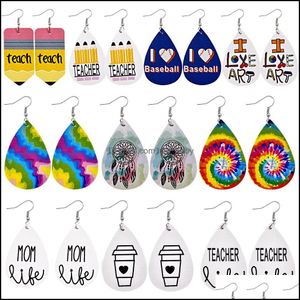 Charm Earrings Jewelry New Design Leather Math Teacher Pencil Water Drop Fashion Graduation Season Gifts Delivery 2021 87Kmz