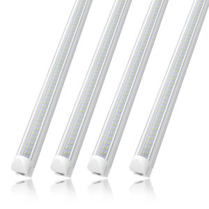 ABD Stok 8ft LED Tüp T8 Entegre 6000K Soğuk Beyaz 72W Şeffaf Kapak Işıkları Yüksek Çıkış Bağlanabilir LEDS Işık Tavan Garaj Aydınlatma