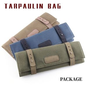 Tuval naylon yağ balmumu izleme torbası çanta araçları kasa tutucu organizatör taşınabilir askeri es takı ekranı 007 su geçirmez 220719