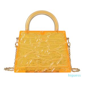 2022 Designer Summer Jelly Bag Woman Crack Crack Прозрачные нишевые сумки Женская сумка ледяная акриловая сетка