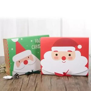 Noel Arifesi Büyük Hediye Kutusu Noel Baba Peri Tasarım Kraft Papercard Mevcut Parti Favor Etkinlik Kutusu Kırmızı Yeşil Hediyeler Paket Kutuları 0815