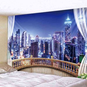 Boho Wall Tablesies Mandala Decor City Night Print Большой дешевый хиппи висят J220804