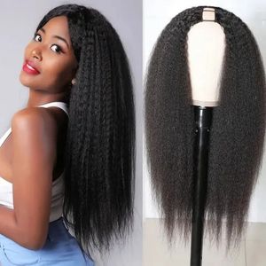 Moda düz sentetik peruklar spiral kıvrımlı dişi u tip kapaklar kabarık afro peruk