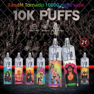 100% Orijinal RandM Tornado 10000 Puffs Tek Kullanımlık E sigaralar basın sistemi Örgü Bobin RGB ışık Parlayan Vape Kalem Kit13