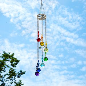 H D Chakra Crystal Ball Prisms Suncatcher Tree of Life Window Wanging Ornament Rainbow Maker Подвеска для домашнего сада украшения 220721