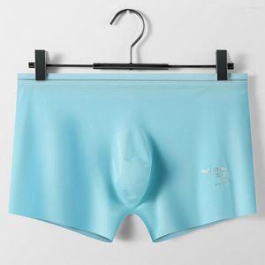 UNDANTANTS Erkek iç çamaşırı buz ipek boksör külot nefes alabilen şortlar şişkin şort calsonsillos para bikini hombre erkek pantiesunderpants