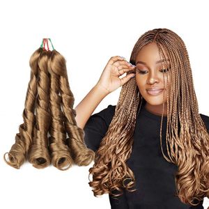 French Curls Synthetic Crochet Braiding Hair Extensions Yaki Pony Style Wavy Afro Loose Natural Hair Curly Braid Hair Hook Braids