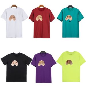 Mens T Shirtler Üst Tasarımcı Tee Pamuk Yuvarlak Yaka Kısa Kollu T-Shirt Moda Erkekler Sıradan Ayı Baskı Hip Hop T-Shirts