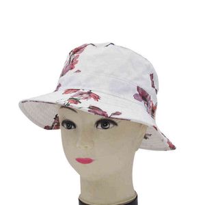 2019 летняя новейшая мода бренд случайные солнечные шляпы пляжа партия печати цветочный горшок крышка хлопка новинка высокое качество складное солнце шляпы G220301