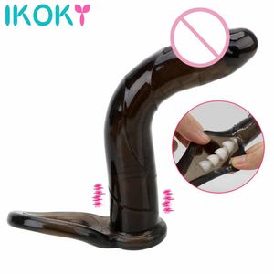 Ikoky Double Pronation Anal Butt Plug rection Erotic Toys Dildo Вибратор G-Spot Sexy для мужчин Women Strapon