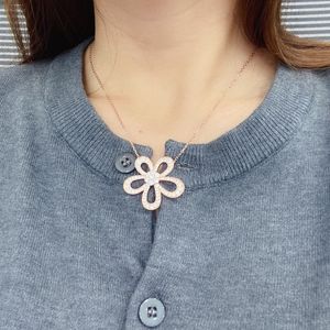 Yüksek kaliteli marka tasarımcısı moda dört yapraklı yonca ayçiçeği kolye sterling gümüş elmas küpeler kolye ve küpe ile hediye kutusu z11014