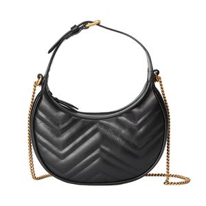 Yeni kadın tasarımcı tote çanta çanta 23ss lüks deri çanta moda kemer zinciri yarım ay çantaları omuz crossbody cüzdanlar yüksek kalite