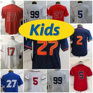 Gençlik beyzbolu Jose Altuve Jersey Alex Bregman Freddie Freeman Shohei Ohtani mavi Vladimir 27 Guerrero Jr Aaron 99 Yargıç Corey Seager Mike Trout Çocuk Formaları