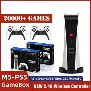 Консоль видеоигр M5 Ностальгический хост 4K Retro Gamebox 20000+ Classic Games 2,4G Беспроводной контроллер для PS1/CPS/FC/GBA Kids Gift