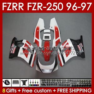 Yamaha FZR250RR FZR250-R FZR-250R FZR250R 96-97 gövdeli için OEM gövdesi 144No.16 FZR-250 FZR250 R RR 1996 1997 FZRR FZR 250R 250RR FZR 250 R RR 96 97 Yanlış Factory Red White