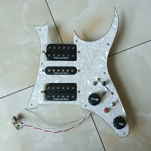 Atualize o interruptor multifuncional HSH pré -conectado PickGuard Black DiMarzio Alnico Pickups 7 Way Switch Conjunto para Ibanez Electric Guitar