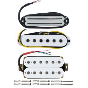 3 adet beyaz çift raylı tek bobin humbucker pikap seramik boyun /orta /köprü pikapı için elektro gitar parçaları için