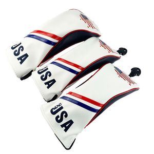 3pc/set golf headcover yüksek kaliteli pu deri tasarlanmış sürücü ahşap 1# 3# 5# sürücü kafa kapağı