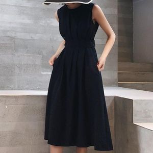 Whitedress Summer Designer Dress Disser Sleeveless Tank Dress Slim Caist Black White Calf Mid Calf Long Beach Dresses Vintage Casual Holida 8206