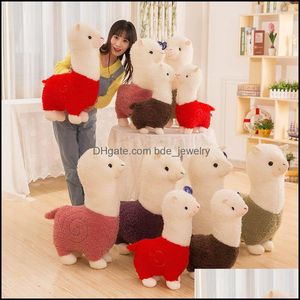 Animais de pelúcia de pelúcia Animal 28cm/11 polegadas Alpaca Brinquedos macios kawaii fofa para crianças presente de Natal 6 cores D Bdebaby dhmus