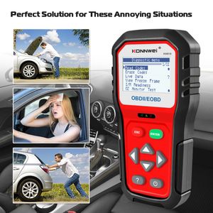 Yeni KONNWEI KW818 Geliştirilmiş OBDII ODB2 EOBD Araba Teşhis Tarayıcı 12 V Pil Test Cihazı Kontrol Motoru Otomotiv Kod Okuyucu Aracı Hızlı Sevkiyat