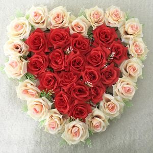 Flores decorativas grinaldas 40x38cm Casamento coração círculo de pêssego Flor artificial 16 cores Tamanho grande decoração de rosa de seda para suprimentos em casa