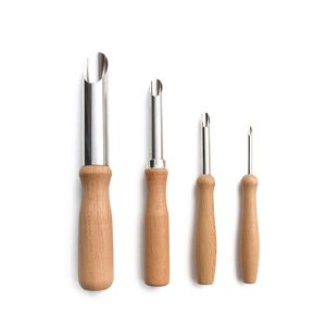 4pcs/Set Seramik Araçlar Çamarda Kil Deli Kesiciler Çanak Çömlek Çıkarma ve Heykel için Daire Şekillendirme XBJK2207