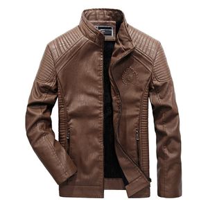 Giacca da uomo Autunno Inverno Moda PU Giacche in ecopelle Uomo Buona qualità Casual Slim Mens Warm Jacket Coat XXXL 220816