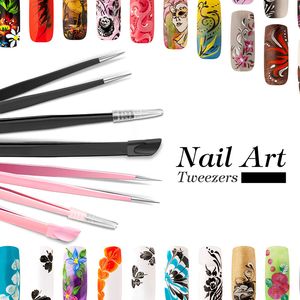 Другие предметы Nail Art Equipment Многофункциональный пинцет с двойной головкой с силиконовым привязкой к сплавным сплавным сплавным сплав