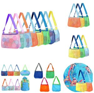Multicolor Children Beach Bag Storage Mesh Sand Single Shoulder Fashion Sea Shell Kids Toy Sandboxes Beach Bags