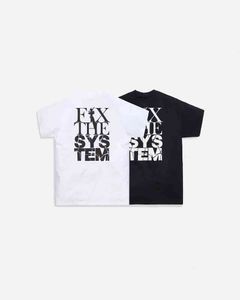 Одежда футболка 20ss Kith Fix the System Letter Pirnt Футболки высокого качества для мужчин и женщин Уличная одежда в стиле хип-хоп Justinofh4