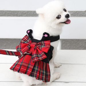 Köpek Kedi Kablo Demeti Set Bowknot Elbiseler Köpek Kıyafetleri Küçük Yelek Elbise Teddy Fransız Bulldog Pet Malzemeleri 220808