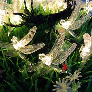 Dizeler Su geçirmez bahçe Noel partisi dekorasyonu açık güneş led ip ışığı 20 yusufçuk panel şeridi aydınlatılmış teller